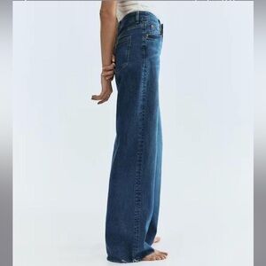 H&M Wide-Leg Jeans in Deep Blue Denim
